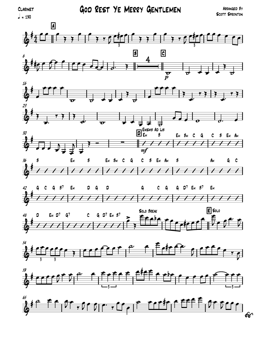 God Rest Ye Merry Gentlemen — sheet music cover (first page)