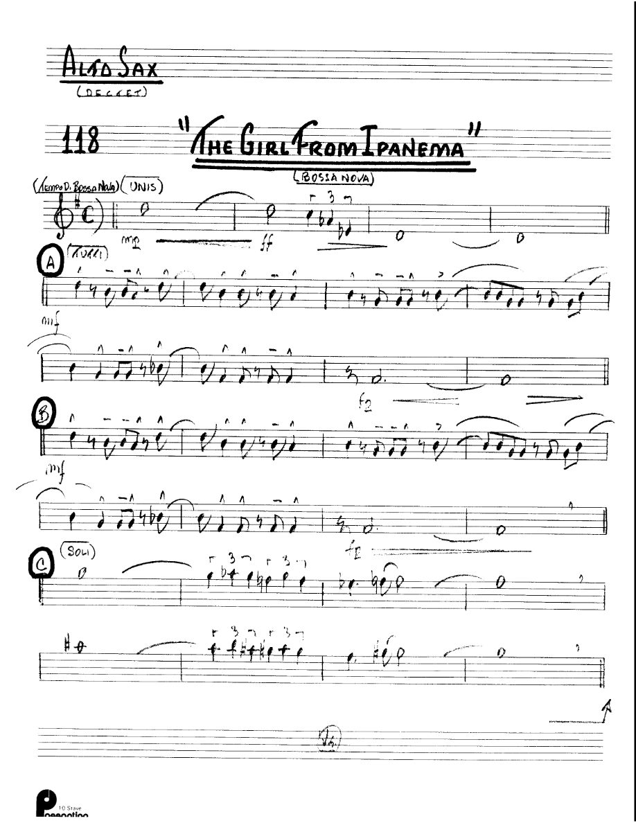 The Girl From Ipanema (Kenton Dectet #118) 3213 — sheet music preview