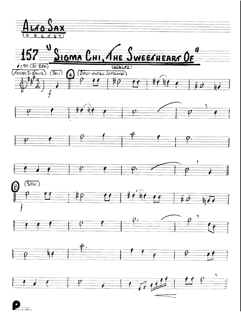 The Sweetheart Of Sigma Chi (Kenton Dectet #157) 3213 — sheet music preview