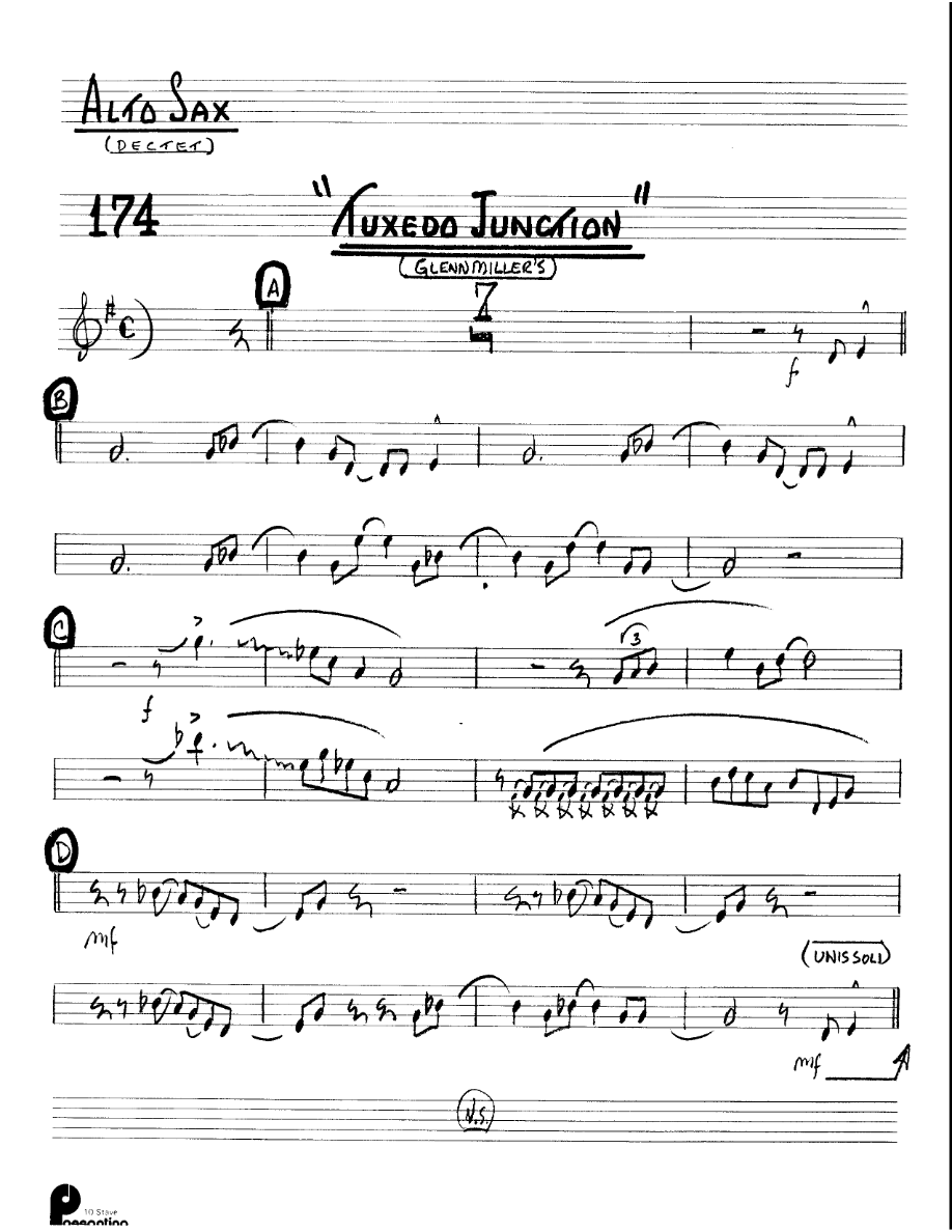 Tuxedo Junction - 6 horns + Rhythm - Stan Kenton Dectet — Small Ensemble sheet music arranged by Glenn Miller | Swing