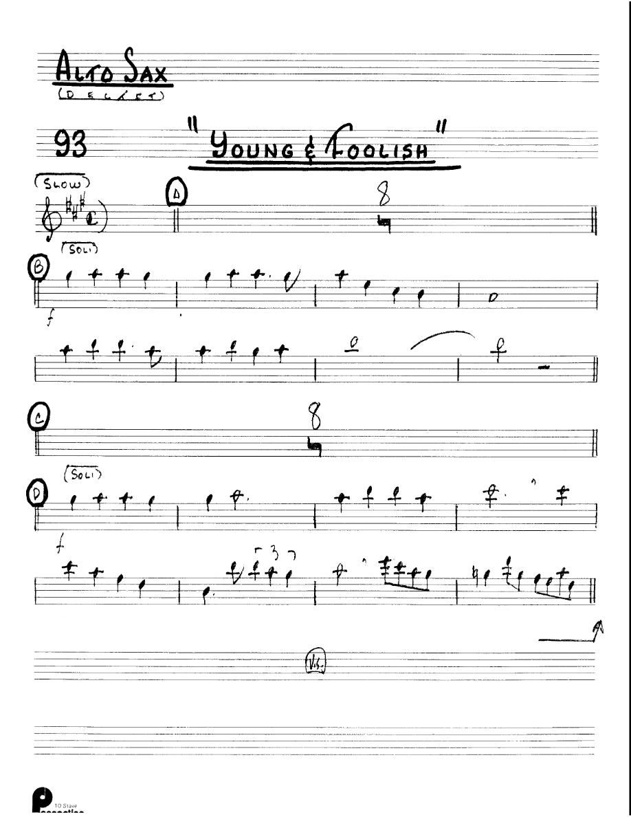 Young & Foolish (Kenton Dectet #093) 3213 — sheet music preview