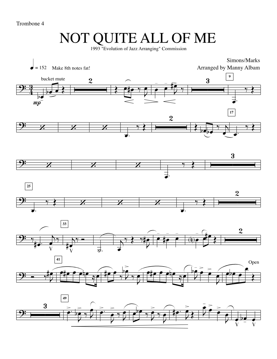 12. Trombone — sheet music cover (first page)
