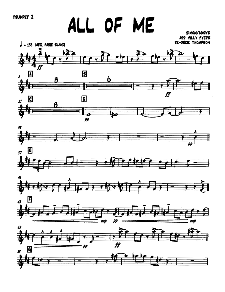 Allofme Trumpet2 — sheet music cover (first page)