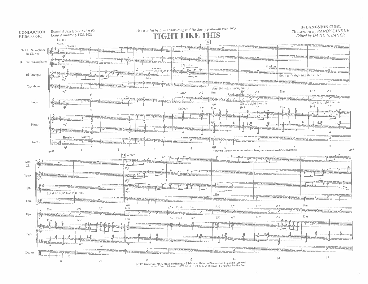 Tight Like This — sheet music cover (first page)