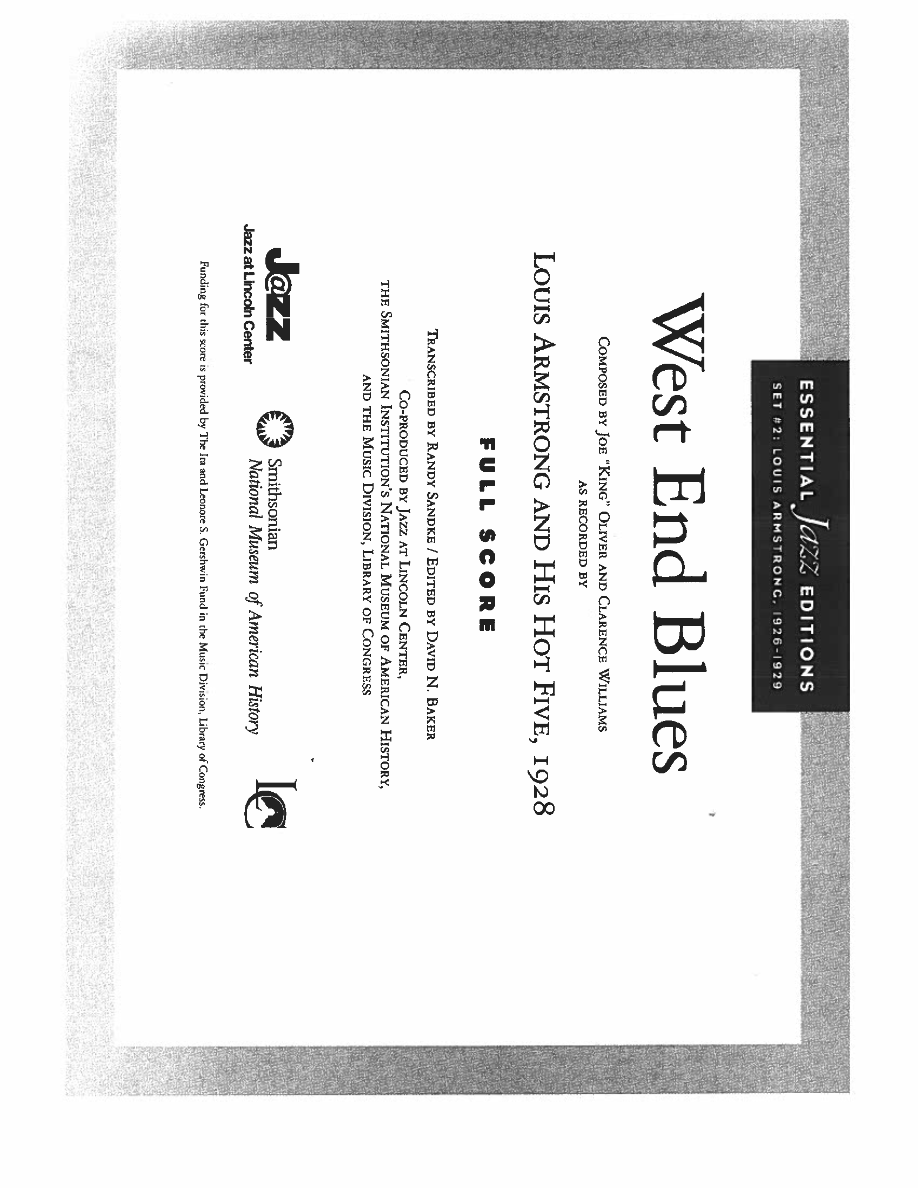 West End Blues — sheet music cover (first page)