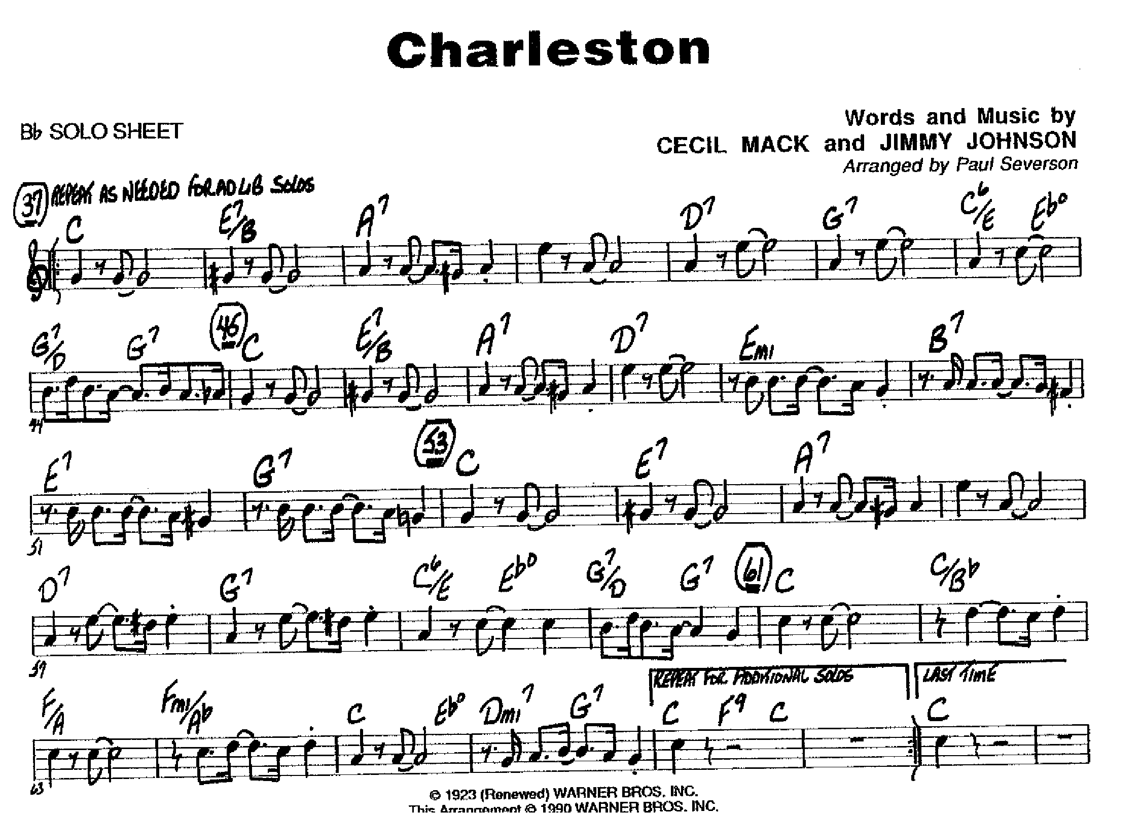 Charleston — Pequeño Conjunto sheet music by Severson | Jazz Standard