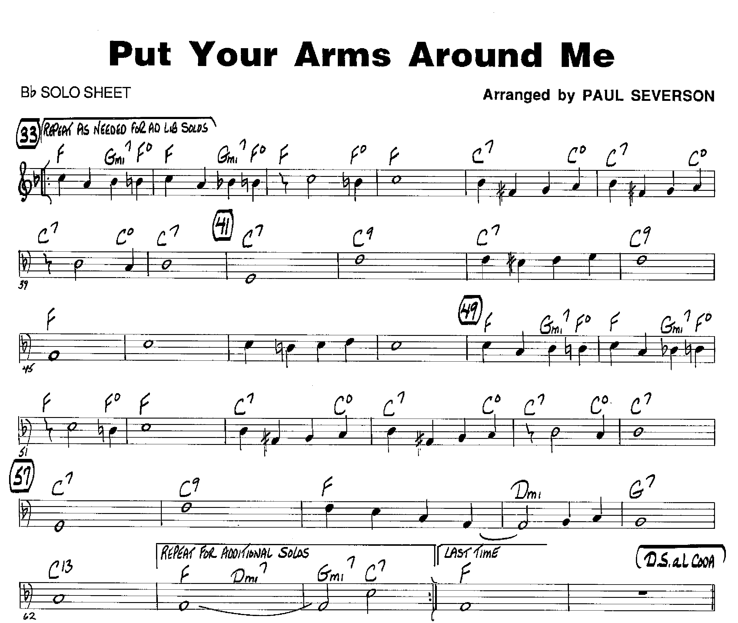 Put Your Arms Around Me — sheet music cover (first page)