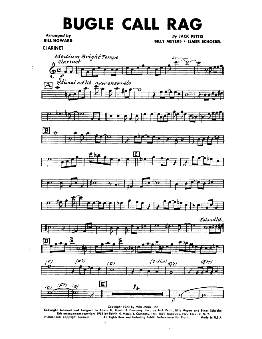 Bulge Call Rag — sheet music cover (first page)