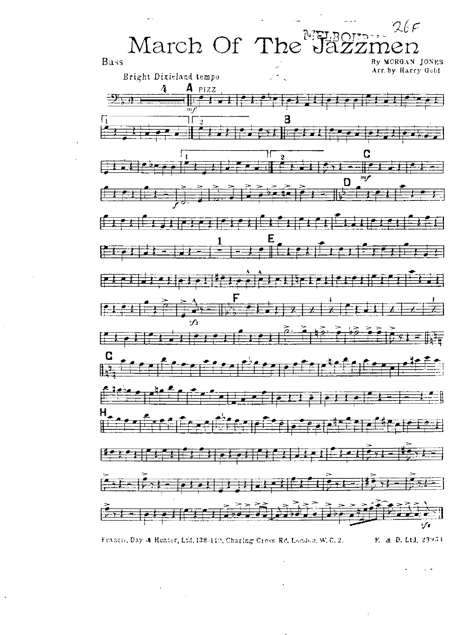 March Of The Jazzmen — sheet music preview