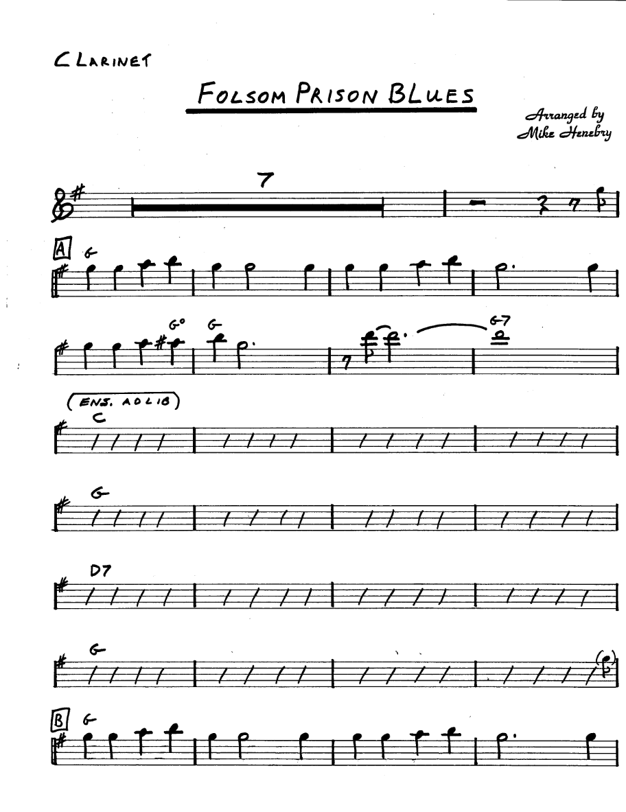 Folsom Prison Blues — sheet music preview