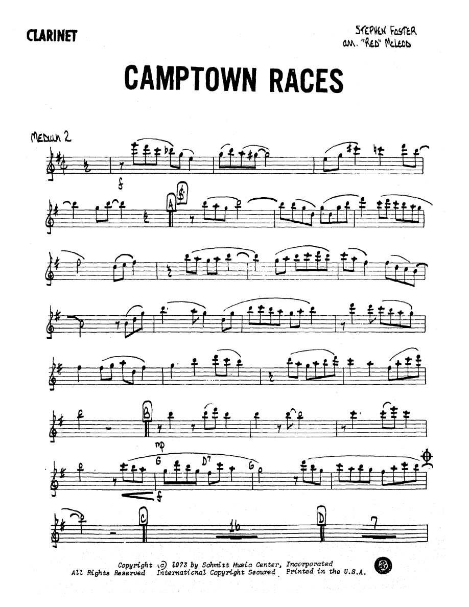 Camptown Races — sheet music cover (first page)