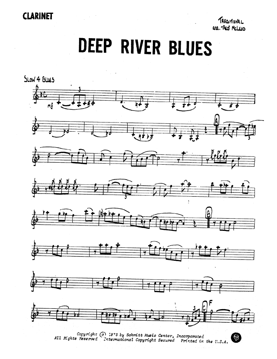 Deep River Blues (J.R.McLeod) Traditional — sheet music preview