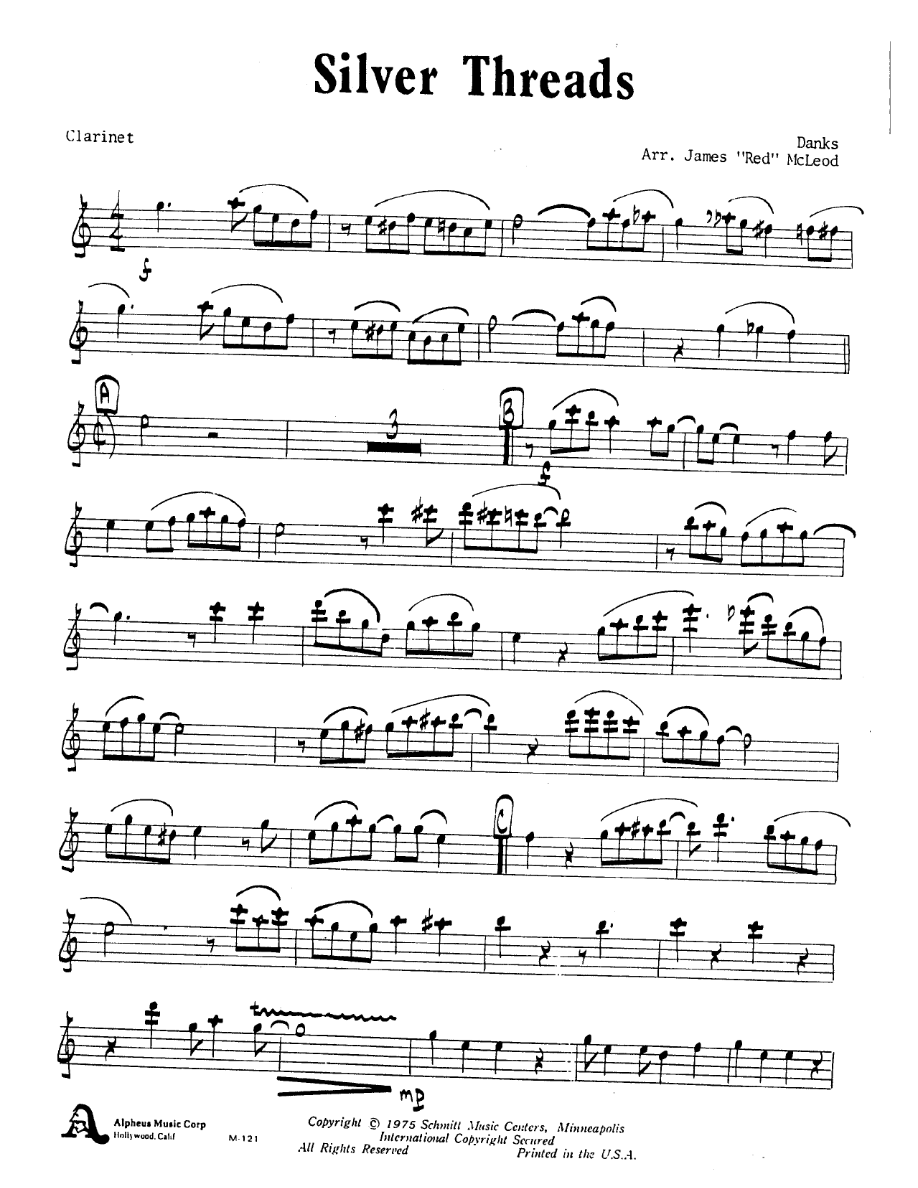 Silver Threads — sheet music preview