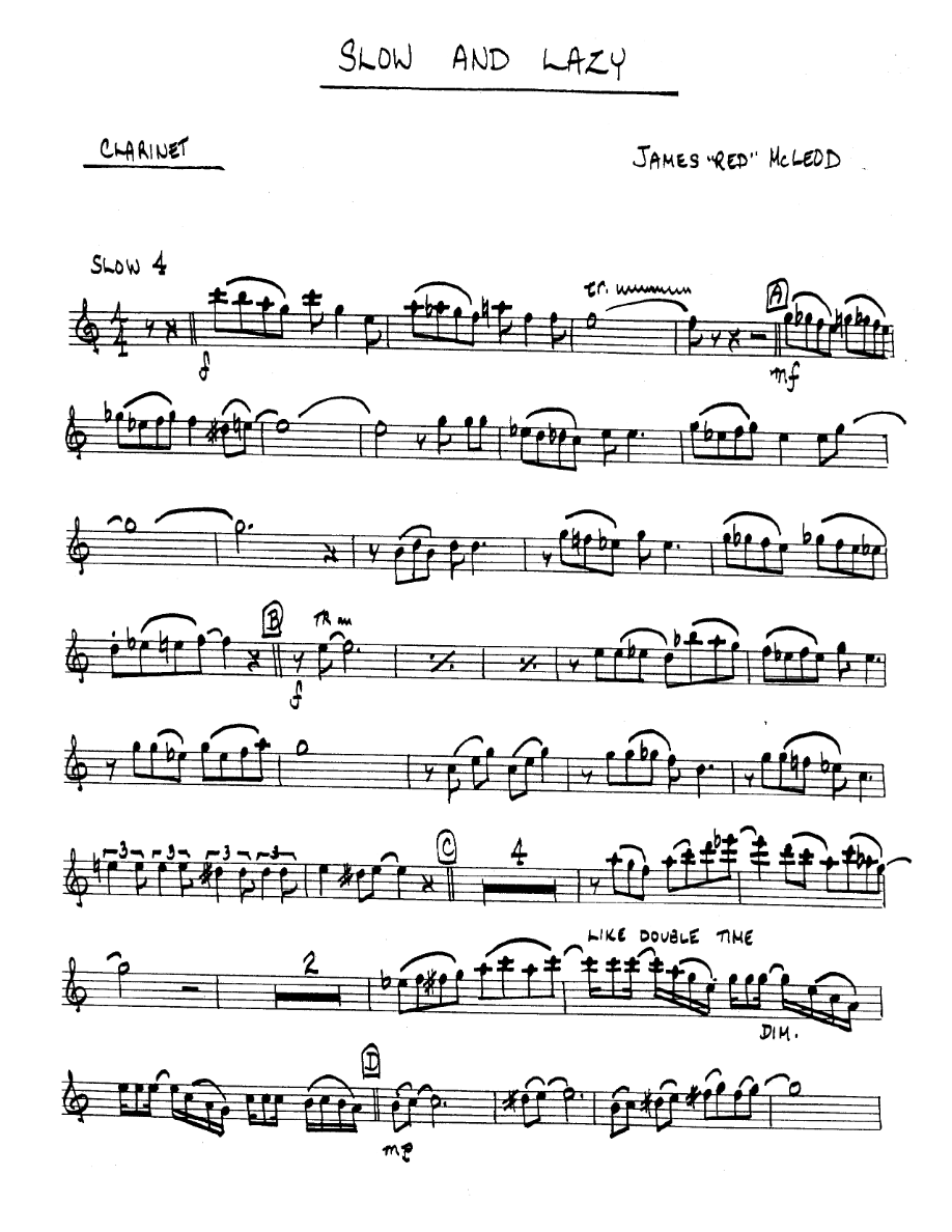 Slow And Lazy — sheet music cover (first page)