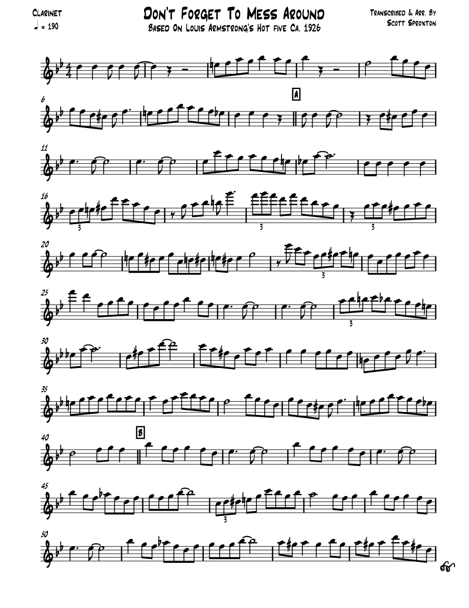 Don't Forget To Mess Around — sheet music cover (first page)