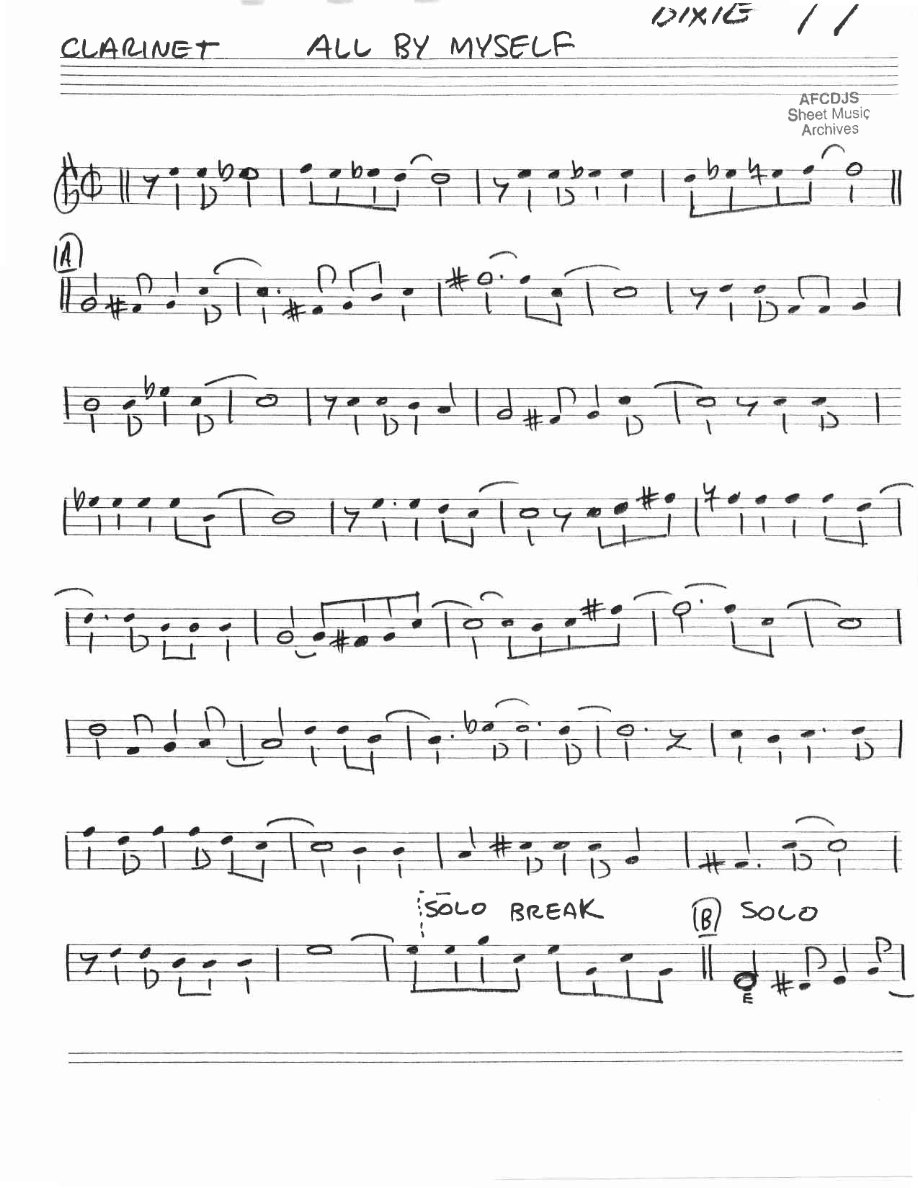 All By Myself — sheet music preview
