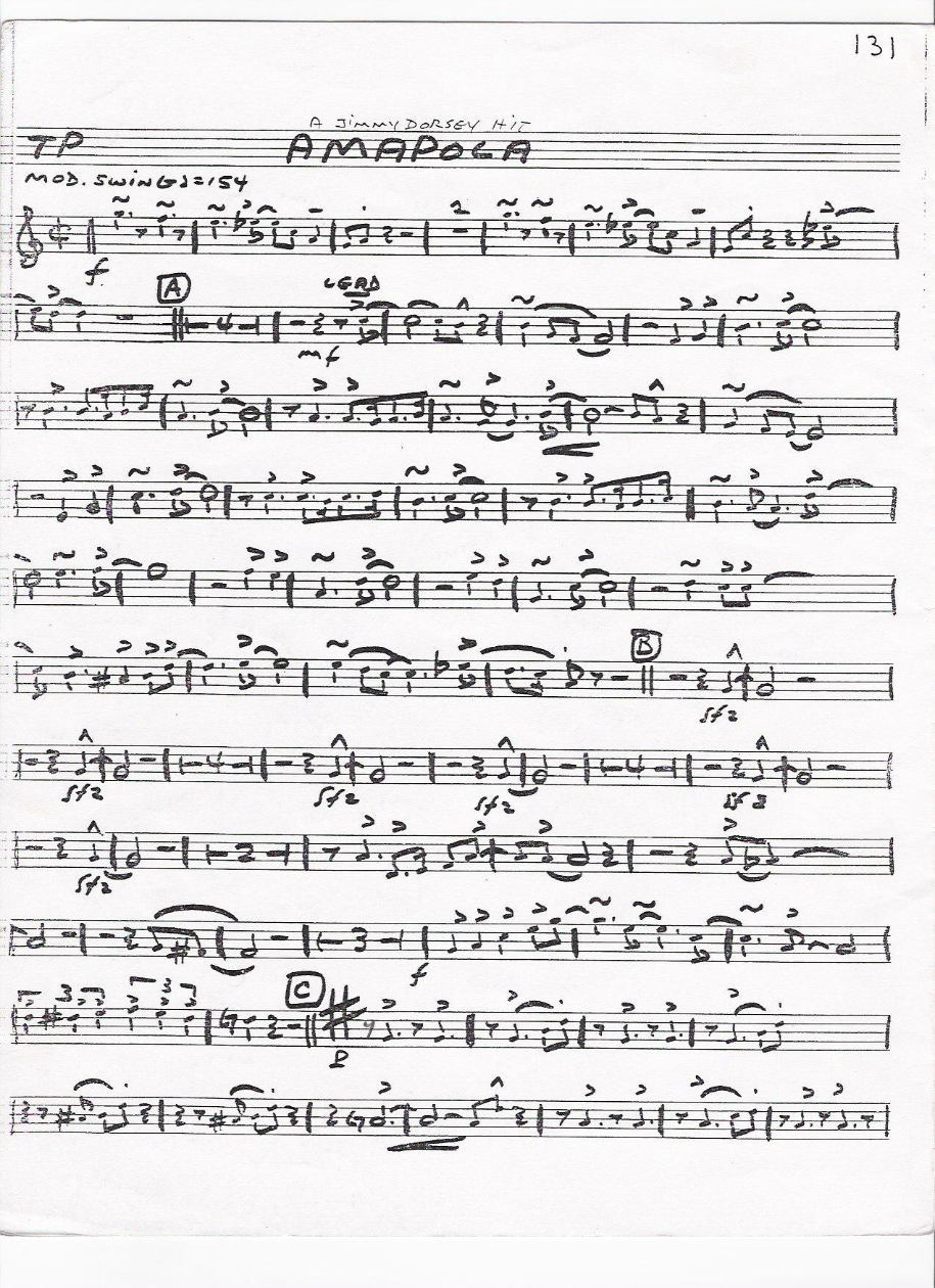 TRUMPET 131 amapola — Small Ensemble sheet music arranged by Jimmy Dorsey | Latin Jazz