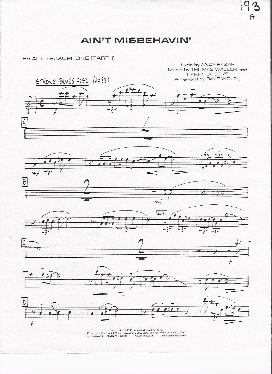 ALTO 193a aint misbe — sheet music cover (first page)