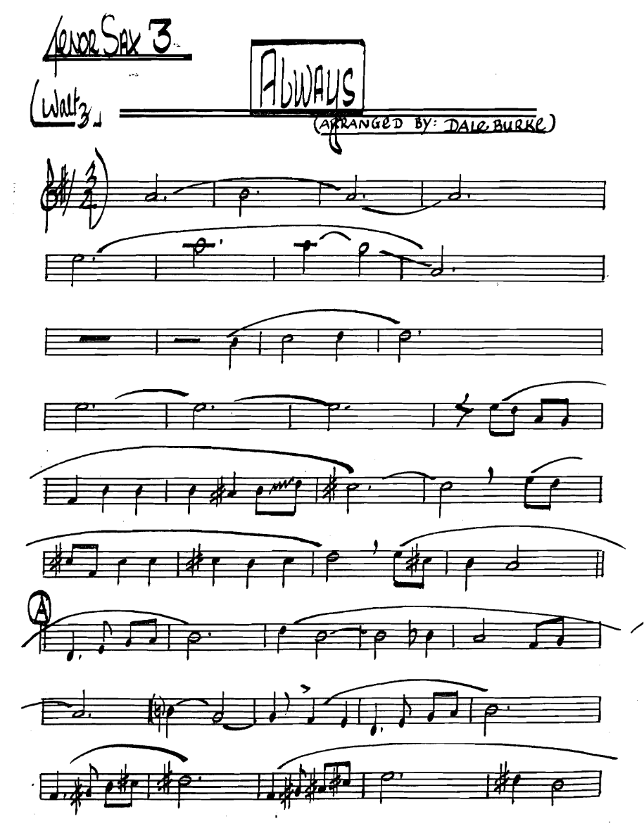 Always Tenorsax3 — sheet music cover (first page)