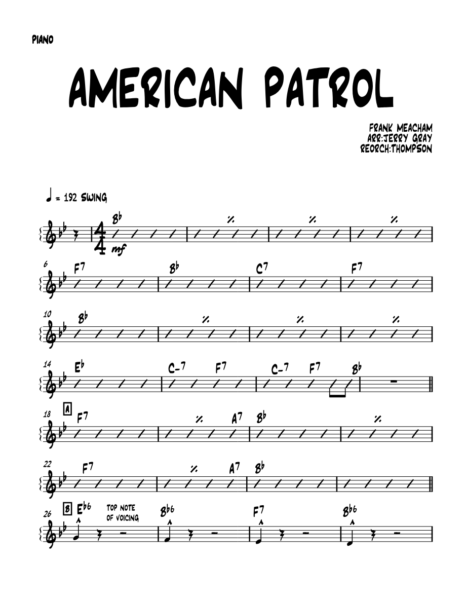 american patrol 01 PIANO — sheet music preview