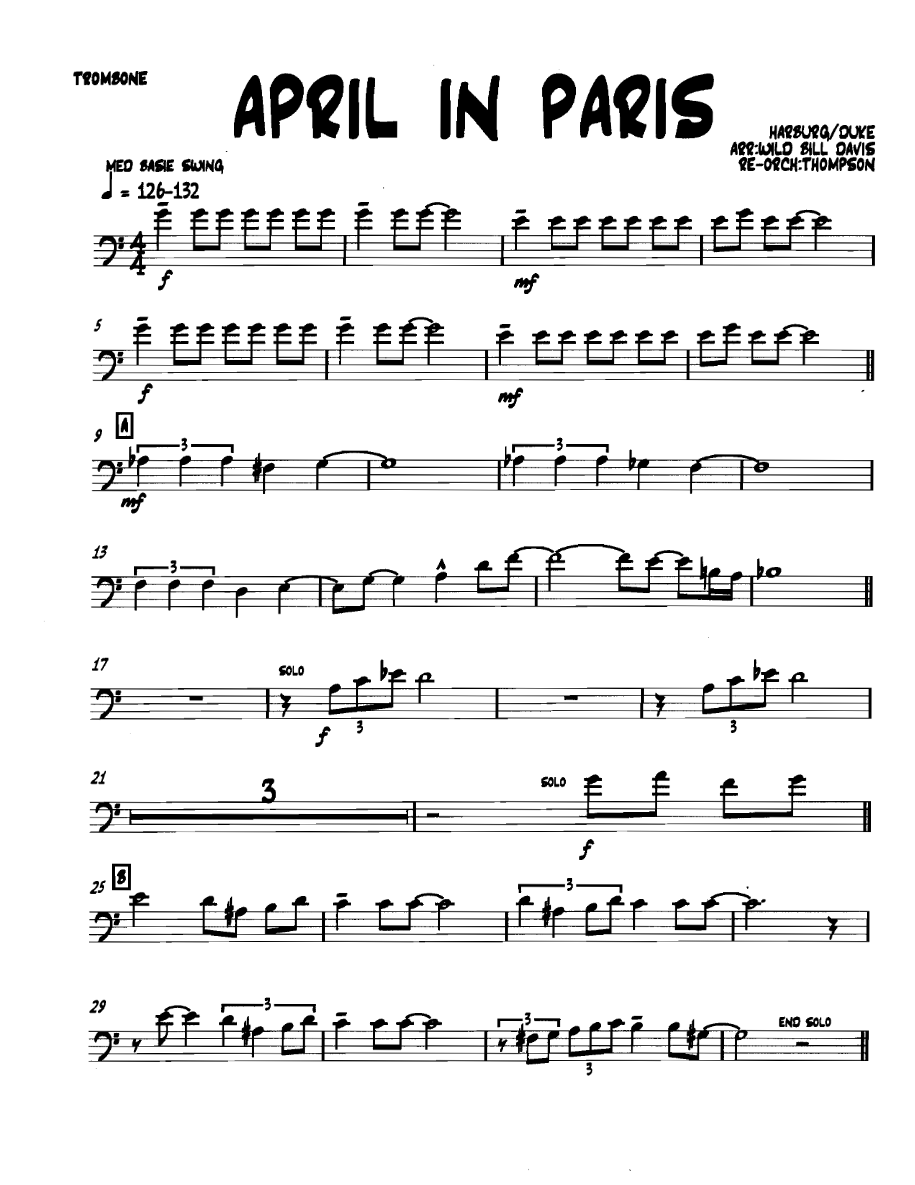 Aprilinparis Trombone — sheet music preview