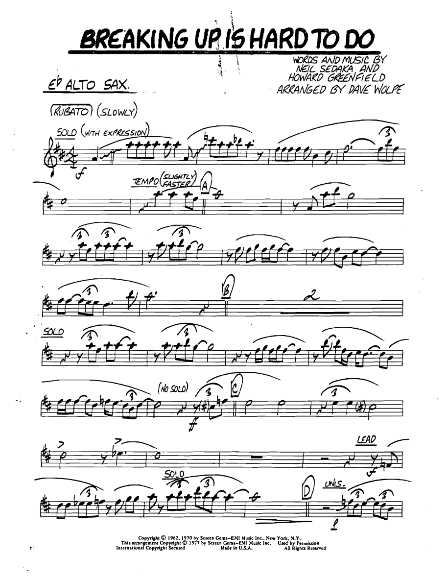 Breakingupishardtodo Ebaltosax — sheet music cover (first page)