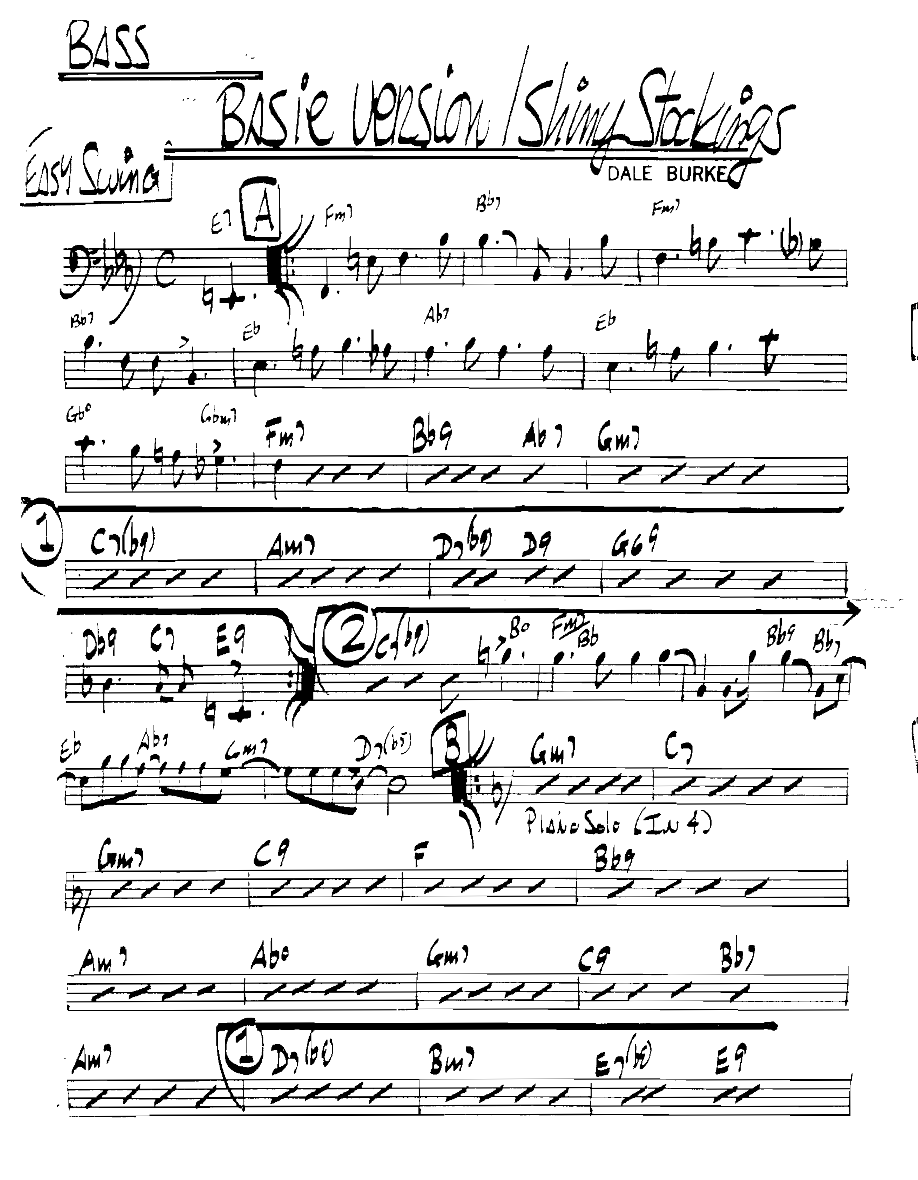 Basieversionshinystockings Bass — sheet music preview