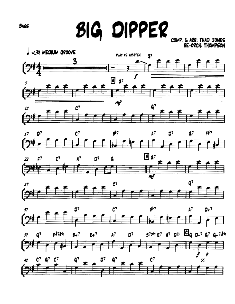 Bigdipper Bass — sheet music cover (first page)
