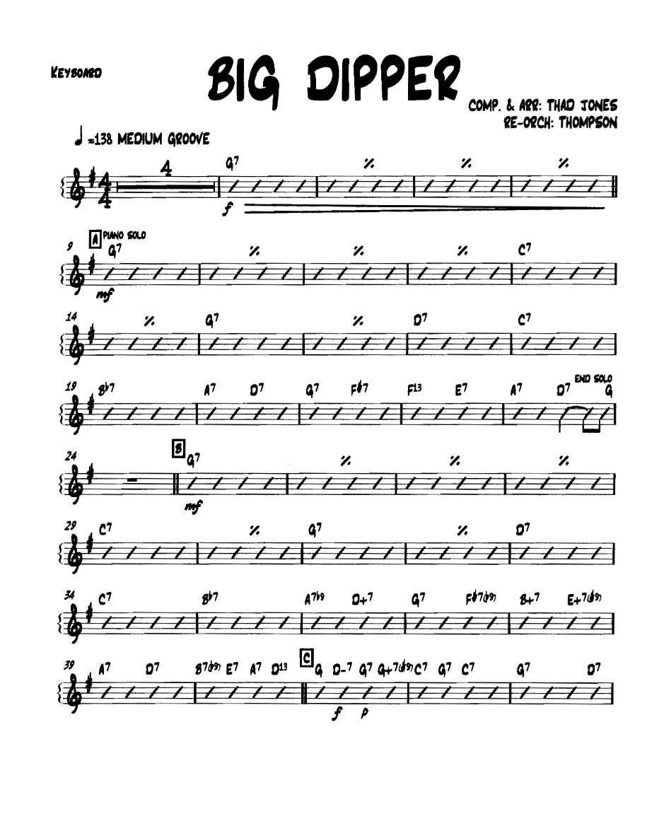 Bigdipper Keyboard — sheet music cover (first page)