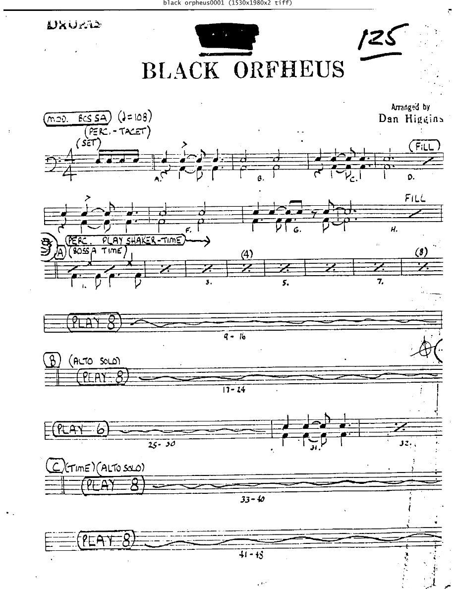 Black Orpheus Dr — sheet music cover (first page)