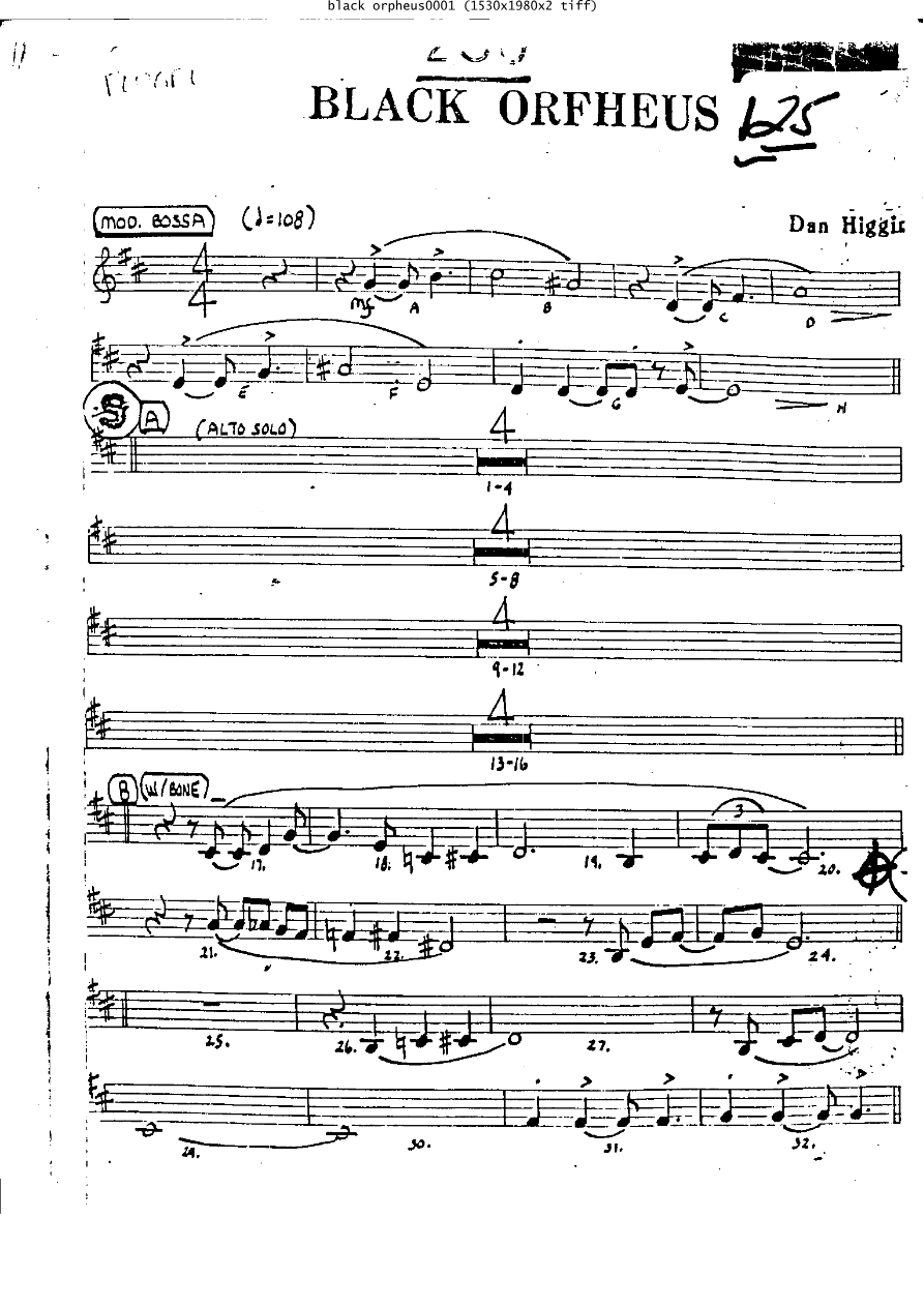 Black Orpheus Tpt — sheet music cover (first page)