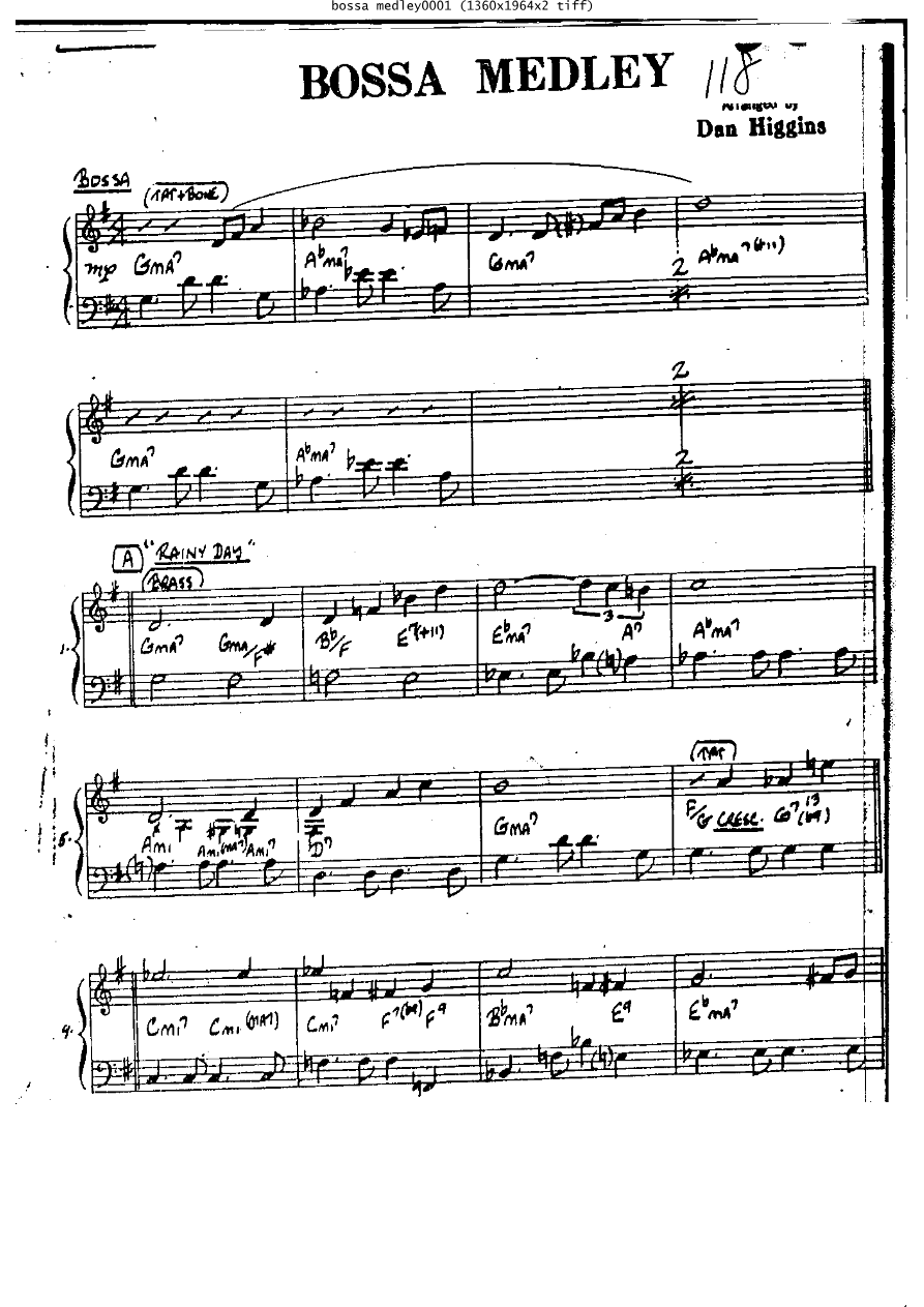 Bossa Medley Bss — sheet music cover (first page)
