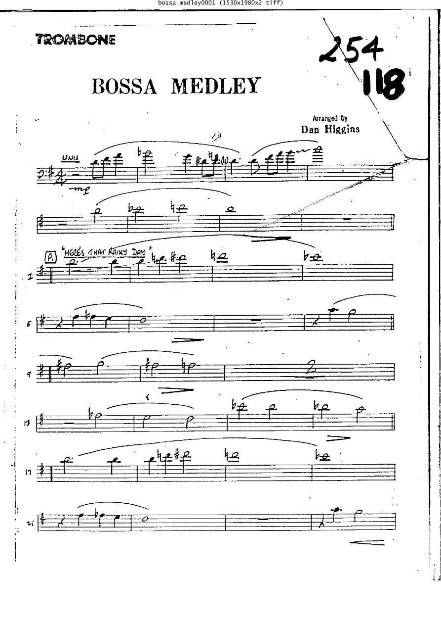 Bossa Medley Tb — Small Ensemble sheet music arranged by Dan Higgins | Bossa Nova