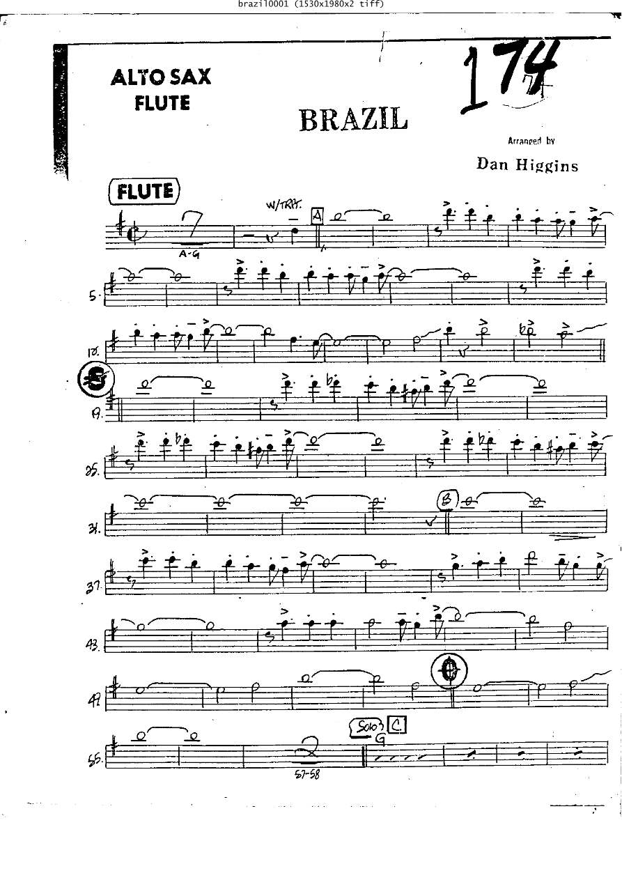 Brazil — sheet music cover (first page)