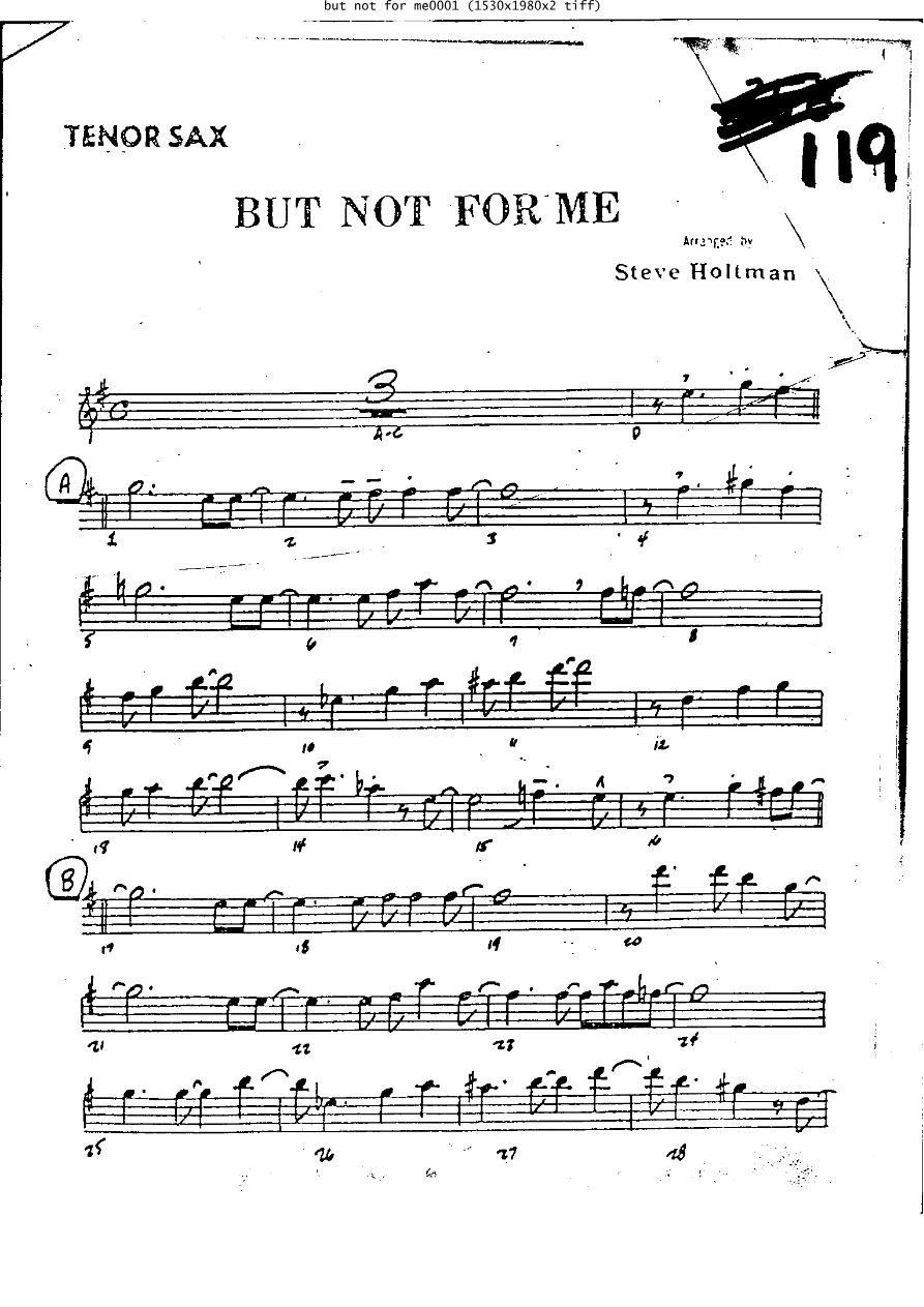 But Not for Me Rds — Small Ensemble sheet music arranged by Steve Holtman | Jazz Standard