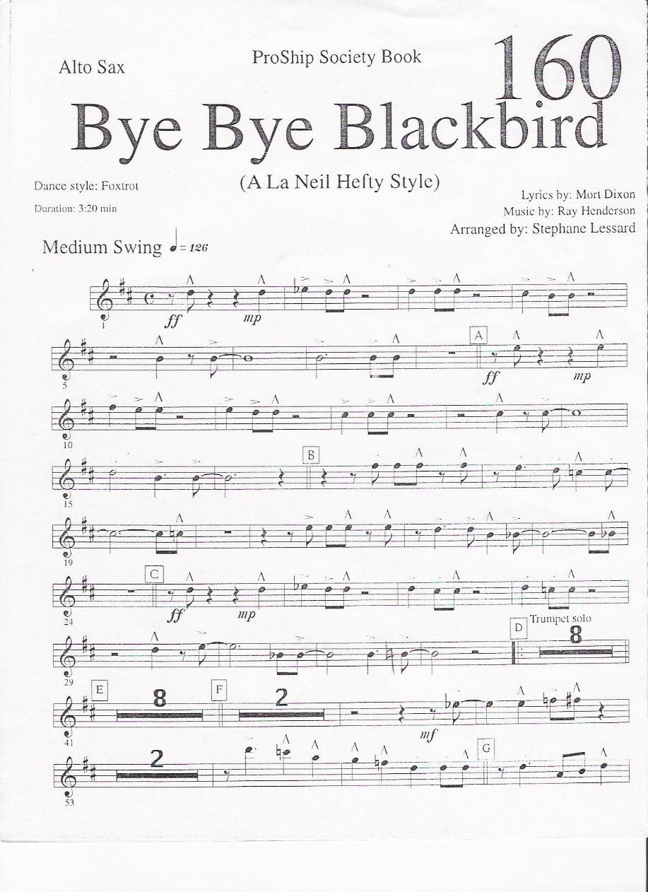 ALTO 160 blackbird — sheet music cover (first page)