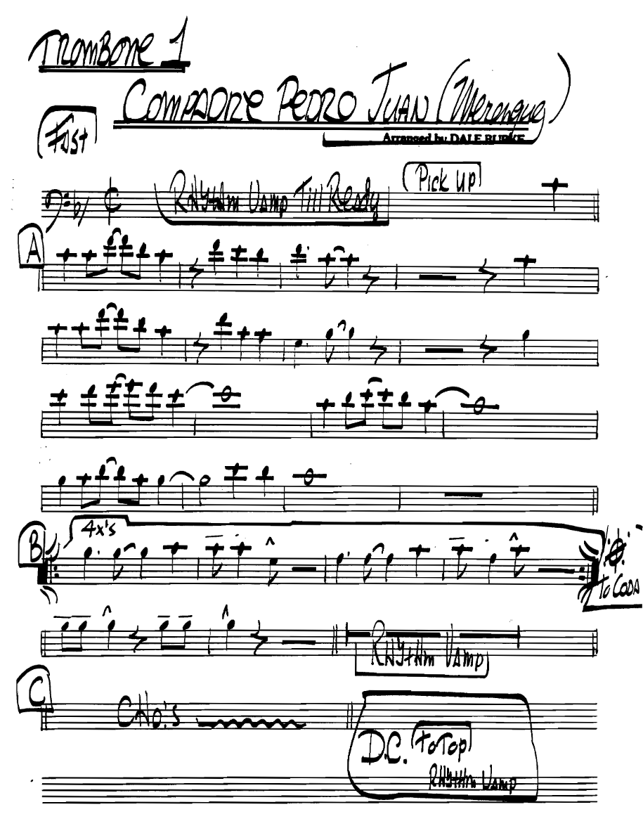 Compadrepedrojuanmerengue Trombone1 — sheet music preview