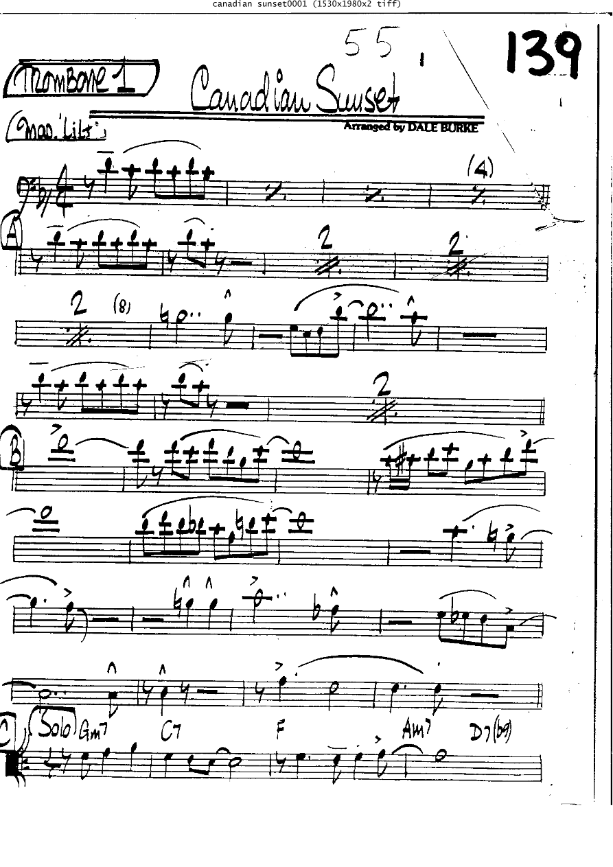 Canadian Sunset Tb — sheet music cover (first page)