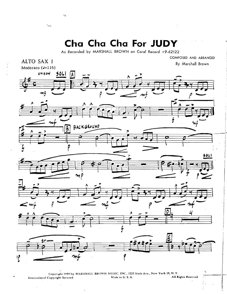 Chachachaforjudy Altosax1 — sheet music preview