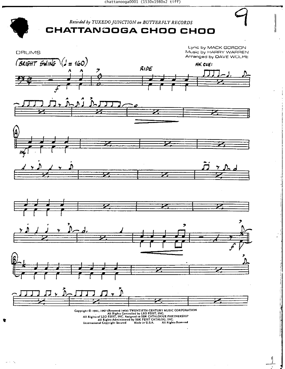 Chattanooga Dr — sheet music cover (first page)