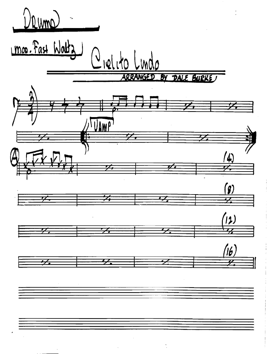 Cielitolindo Drums — sheet music cover (first page)