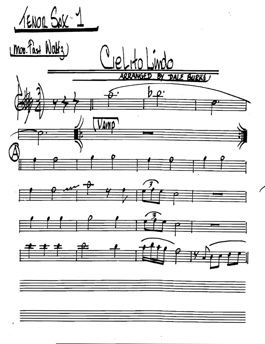 Cielitolindo Tenorsax1 — Small Ensemble sheet music arranged by Dale Burke | Latin Jazz
