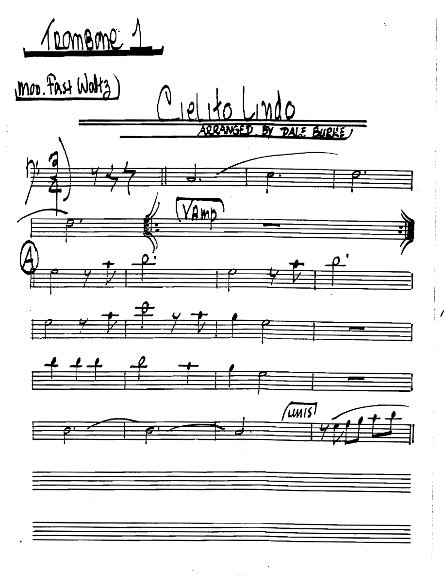 Cielitolindo Trombone1 — sheet music cover (first page)