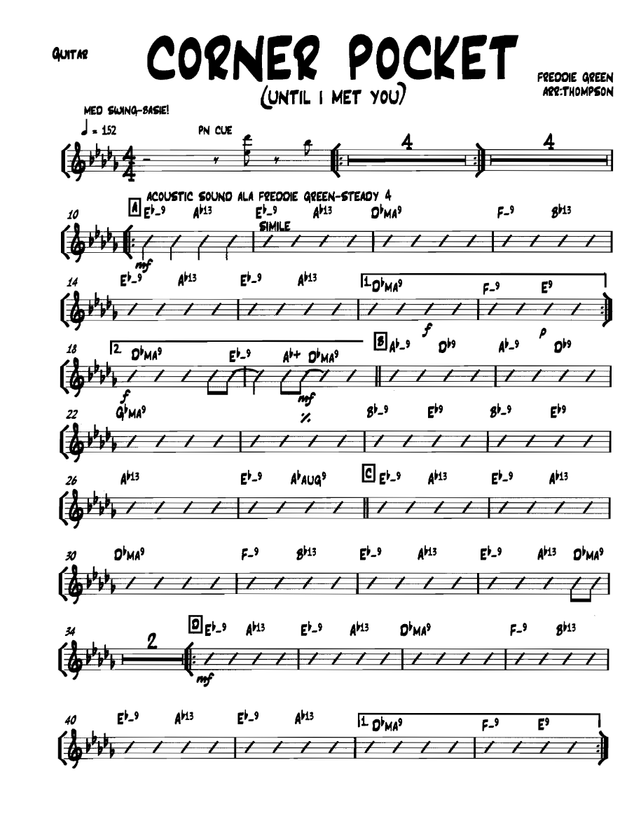 Cornerpocket Guitar — sheet music preview