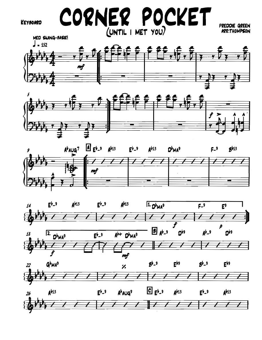 Cornerpocket Keyboard — sheet music preview