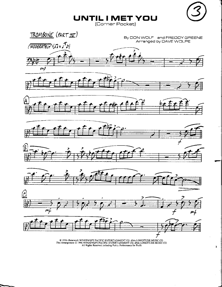 Circle 3-Until I met You-Trombone — sheet music cover (first page)