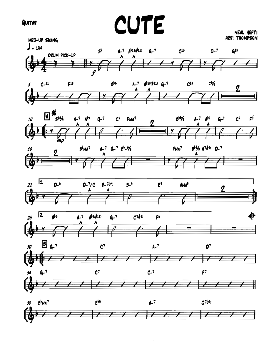 Cute Guitar — sheet music cover (first page)