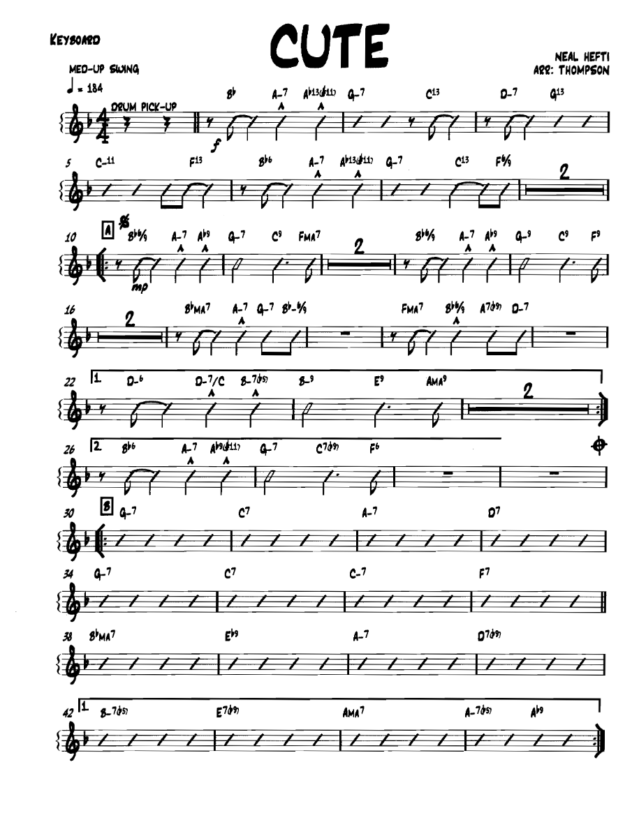 Cute Keyboard — sheet music cover (first page)
