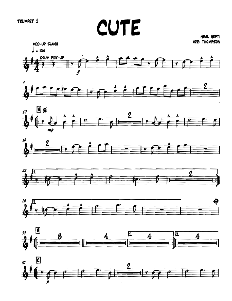 Cute Trumpet1 — sheet music cover (first page)