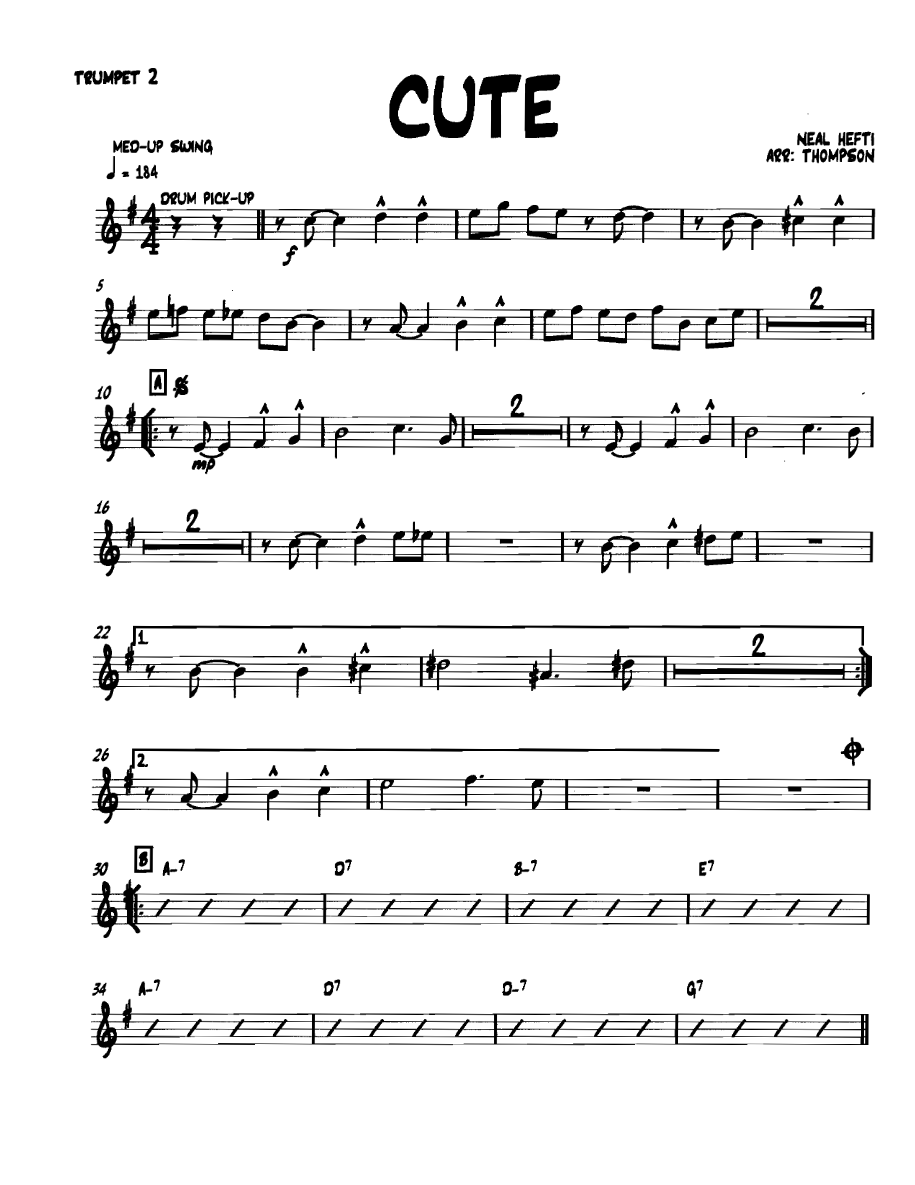 Cute Trumpet2 — sheet music cover (first page)